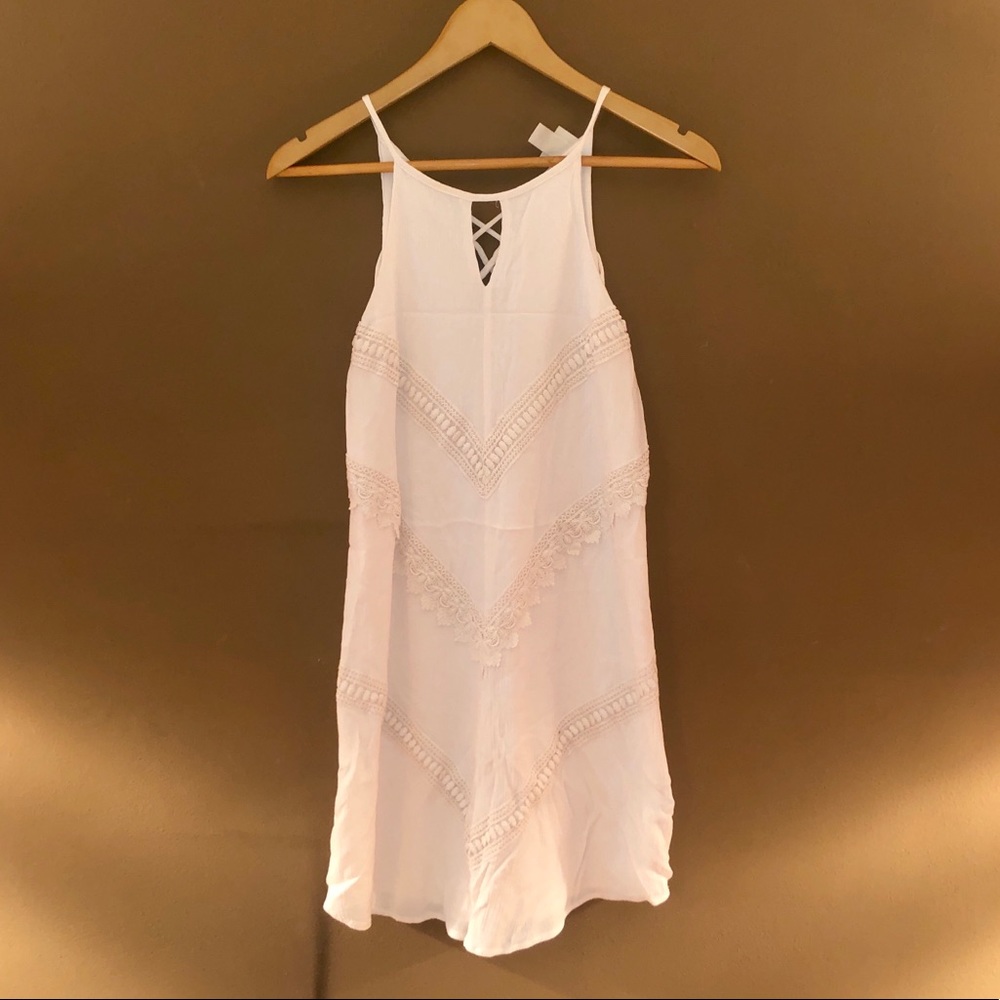 Mossimo Supply Co. Cream Boho Lace Accent Dress